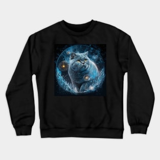 British Shorthair Blue Magic Theme Crewneck Sweatshirt